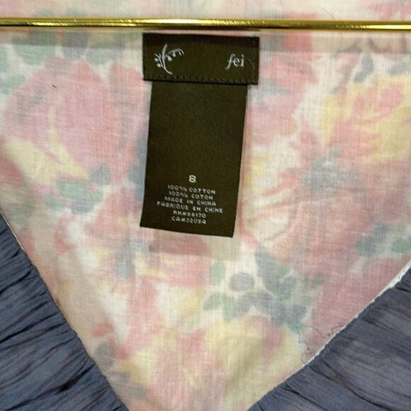 Anthropologie fei Wildflower Walk Flouncy Sleeveless Top Size 8 - Picture 3 of 6